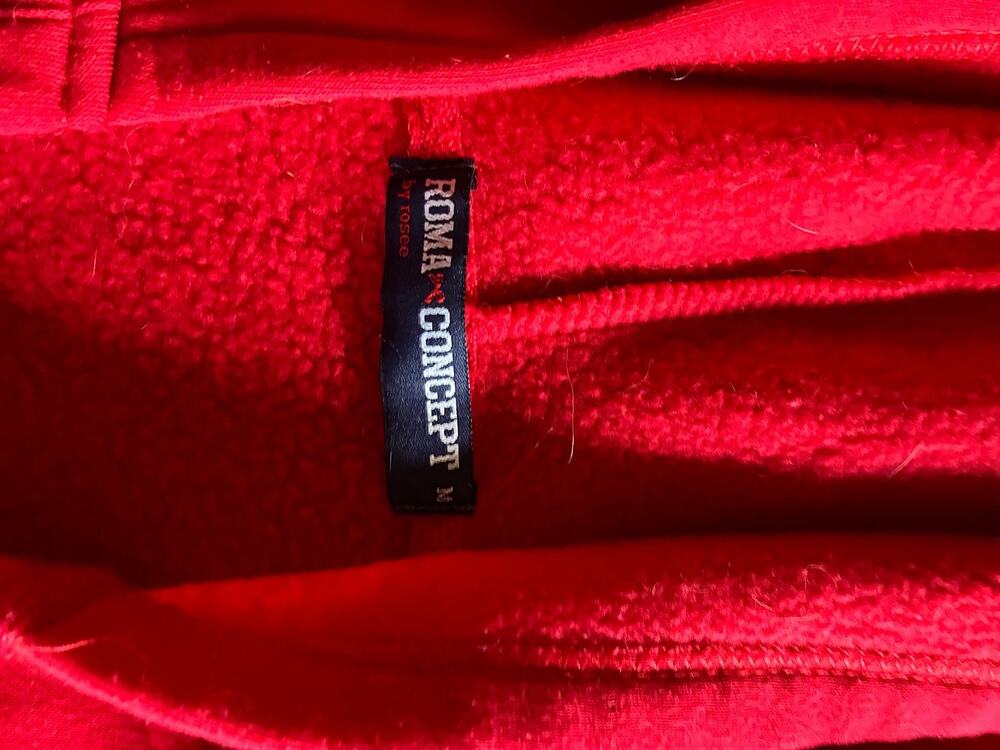 Roma Concept Hoodie Womens M Red Pullover Fleece Lined Kangaroo Pocket LOVE